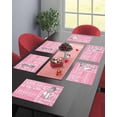 thumbnail image 4 of Valentines Placemats Love Letters Valentines Day Place Mats for Dining Room Heart Lips Pink Washable Table Mats for Kitchen Dining Decorations Set of 6, 4 of 5