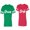 Men Green / Women Red, variant on Groom Bride Matching Couple Cotton Jerseys (Men Green / Women Black) (Men S / Women S)
