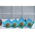 thumbnail image 2 of Ambesonne Ocean Throw Pillow Cover 4 Pack, Swimming Turtle Family, 20", Green Blue Brown, 2 of 5
