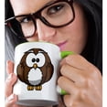 thumbnail image 2 of 3dRose, Cute Baby Cartoon Owl, 15oz Two-Tone Green Mug, 2 of 7