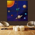 OWNSERIES Universe Solar System Planets Pattern 4PC Frameless Canvas