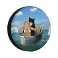 thumbnail image 2 of Balery Two Brave Cats Are Floating On The Sea Iceberg Tire Covers - Tough Tire Wheel Protector for Truck, SUV, Trailer, Camper, RV -16 inch, 2 of 8