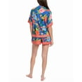 thumbnail image 2 of Room Service womens  2pc Georgia Shirt & Short Pajama Set, m, Blue, 2 of 3