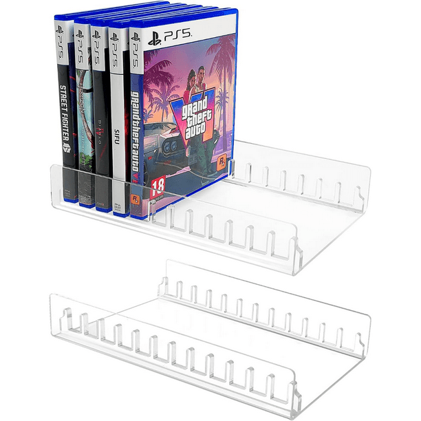Soporte organizador acrílico para videojuegos para PS5, PS4 y PS3. Soporte para juegos PS5. Soporte expositor para juegos con capacidad para hasta 12 juegos