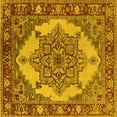 thumbnail image 1 of Ahgly Company Indoor Square Oriental Yellow Industrial Area Rugs, 4' Square, 1 of 4