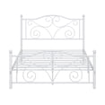 thumbnail image 6 of VECELO Queen Size Bed Frame with Butterfly Shaped Headboards and Footboard, Metal Platform Bed Frame/Mattress Foundation, No Box Spring Needed, Easy Assembly, White, 6 of 10