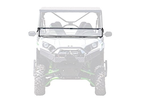 SuperATV Scratch Resistant Flip/Fold 2-in-1 Windshield for 2016+ Kawasaki Teryx 800/800 4/2021+ Teryx S/Teryx 4 S USA Made! No Drilling 1/4 Thick Polycarbonate Easy Install