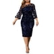 thumbnail image 1 of Vestido de lentejuelas con perspectiva de empalme sólido de manga larga de talla grande Sexy para mujer a la moda Fridja nbo595, 1 of 7