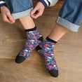 thumbnail image 3 of Fuzoiu Skull Daisy Print Adult Socks, Crew Moisture-wicking Socks, Unisex Cushion Crew Socks,Casual Sports Ankle Socks, 3 of 7