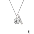 thumbnail image 2 of Delight Jewelry Silvertone Domed Black NP Silvertone Balance Bar Charm Necklace, 23", 2 of 4