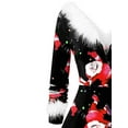 thumbnail image 4 of FOCUSNORM Robe de Noël Juniors pour Femmes Manches Longues en Peluche Col en V Dessin Animé Fête Midi, 4 of 8