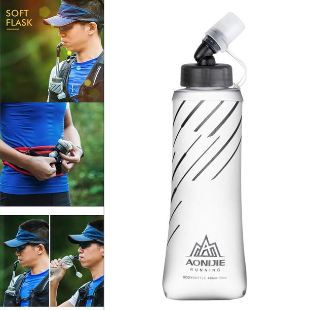 Botella Deportiva Soft Flask SKIKHN 2 Unidades - 250 Ml, Sin BPA, Con Clip, Para Correr, Senderismo