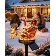 thumbnail image 2 of Santa & Reindeer Sleigh Solar Garden Stake Light, Warm LED Night Light Christmas Eve Atmosphere, 2 of 5
