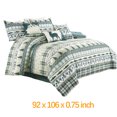 thumbnail image 2 of 7-Piece California King Northwest Cabin Lodge Comforter Set - Multicolor Pine Tree Fish Deer Printed Microfiber Lightweight Soft Bedding for Year-round Use, Easy Care, 2 of 5