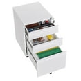 thumbnail image 5 of 3-Drawer Mobile Filing Cabinet With Lock In Durable Metal Finish Ideal For Office And Study Room Storage Featuring Legal And Letter Size Compartments, 5 of 12