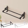 thumbnail image 1 of Wall-mounted Towel Rack, Double Rod Storage Shelf, No Hole Design, Multifunctional + Space-saving, Modern Bathroom/Kitchen, Ideal for Home Organization, Hanging Towels/Accessories., 1 of 8