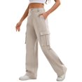 thumbnail image 2 of Pantalones cargo Gracyoga de cintura alta, pierna ancha, casual para mujer, 2 of 6