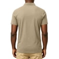 thumbnail image 5 of Mens Polo Shirts Buttons Short Sleeve Basic Business Shirts Breathable Soft Casual Performance Classic Fit Shirts Champagne 2XL, 5 of 6