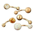 thumbnail image 3 of 5x Joyería de circonita para piercing corporal: anillos para ombligo y ceja, ideales como regalo para mujeres y niñas. Oro rosa, 3 of 7