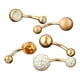 thumbnail image 3 of 5 juegos de joyería corporal con cristales de estrás, ideales para piercings en el ombligo y el trago. Oro rosa, 3 of 7