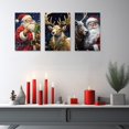 thumbnail image 2 of ZHONGYUTONG Christmas Canvas Wall Art 3 Piece Santa Claus with Reindeer Deer Poster Prints New Year Winter Artwork for Living Room Bedroom Decor (Christmas-1, 11.00" x 14.00" x 3PCS), 2 of 7