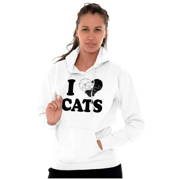 I Love Cats Cute 2 Kitties Yin Yang Hoodie Sweatshirt Women Brisco Brands X