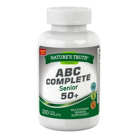 Natures Truth ABC Complete Senior 50 Plus, Multivitamin Coated Caplets, 100 Ea