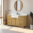 thumbnail image 3 of Design Element Burbank 54" Single Sink Oak Bath Vanity with White Quartz Top, 3 of 18