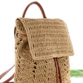 thumbnail image 2 of Bolsa Mochila de paja para mujer, tipo cubo informal tejido a mano para vacaciones en la playa Ndcxsfigh Para Estrenar, 2 of 7