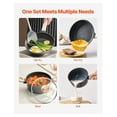 thumbnail image 4 of 17 Piece Pots and Pans Set Granite Nonstick Kitchen Cookware Induction Black 6, 4 of 9