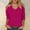 Hot Pink, variant on Abtuhar Women's Shirts,Women's Fashionable Solid Color T-shirt 3/4 Sleeve Shirt V-neck Casual Top