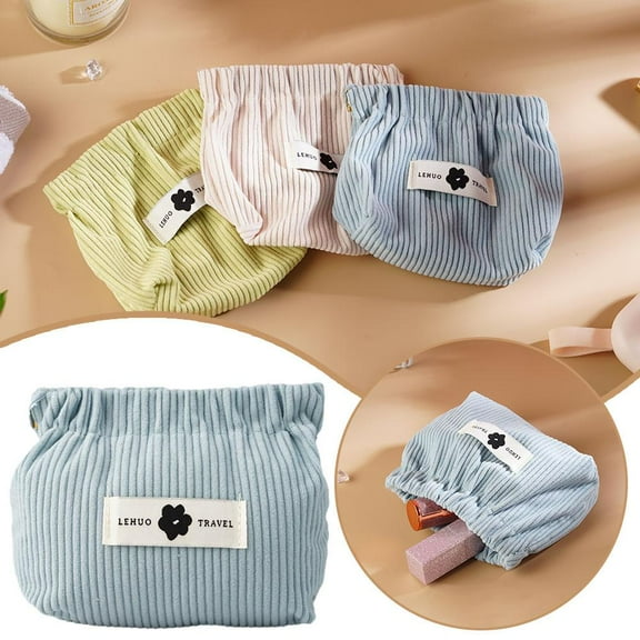 BETTERLIFE Corduroy Travel Cosmetic Bags Portable Makeup Storage Bag Female Storage Cl U0U7