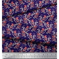thumbnail image 3 of Soimoi Blue Cotton Voile Fabric Branches & American Robin Bird Print Fabric by Yard 42 Inch Wide, 3 of 3