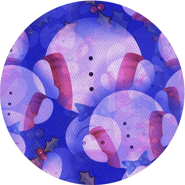 Ahgly Company Tapis Rond Lavable en Machine Intérieur Transitionnel Mimosa Violet, 4 Pieds Rond