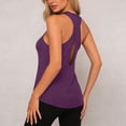 thumbnail image 6 of Gunia Women Tank Tops Yoga Top With Backless Design Breathable Ice Silk Workout Athletic Tank For Fitness And Sports Womens T Shirt Purple L, 6 of 7