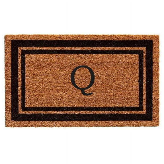 Calloway Mills Black Border 18" x 30" Monogram Outdoor Doormat (Letter Q)