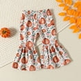 thumbnail image 3 of UACY Toddler Baby Girl Halloween Outfit, Pumpkin Patch Crewneck Sweatshirt Tops and Flared Pants Set for Fall Winter Wear (Brown, 12-18 Months), 3 of 6