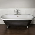 thumbnail image 3 of Renovators Supply White Clawfoot Bathtub Black Cast Iron Primed 67" L x 30" W Victorian Oval Bathroom Bath Tub, 3 of 3