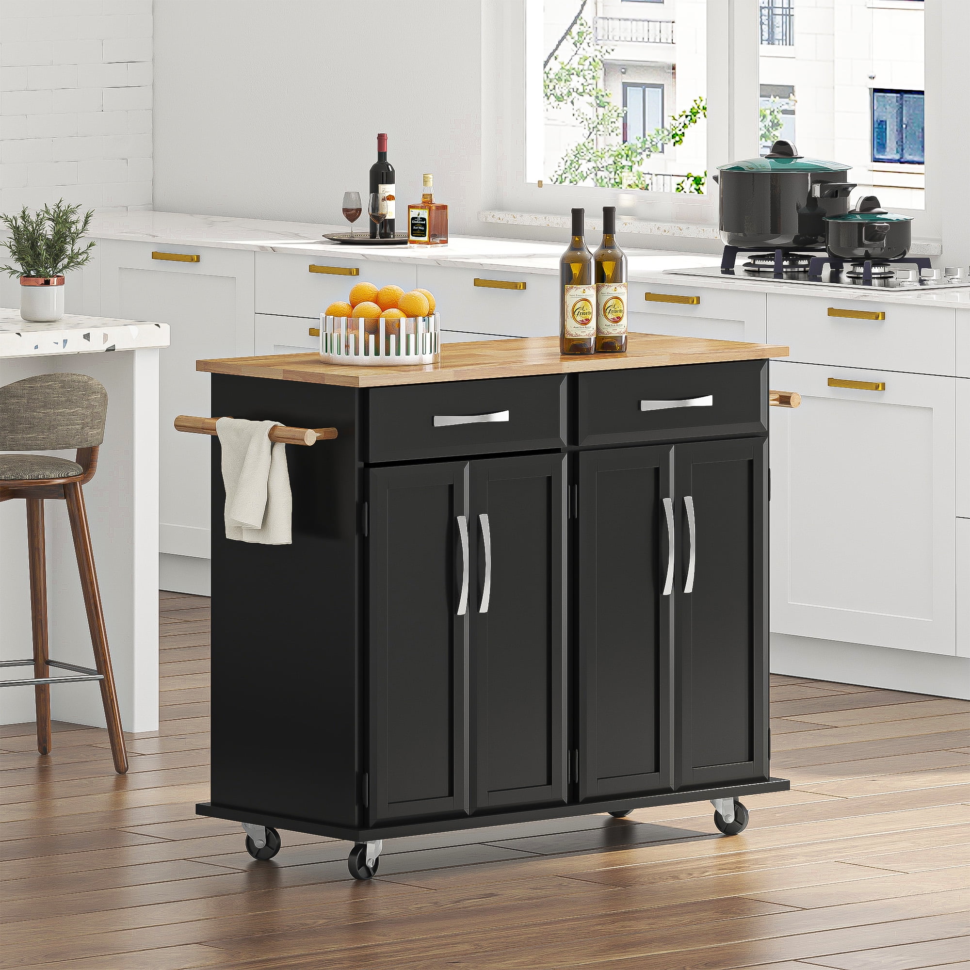 Soges Large Storage Options Kitchen Island with Hidden