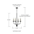 thumbnail image 2 of Capital Lighting 451541 Wilder 4 Light 22" Wide Taper Candle Style Chandelier - Black, 2 of 6