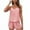 Pink, variant on Womens 2-Piece Wine Pajama Set - Spaghetti Strap Camisole & Shorts, Polyester Spandex, S-XXL,Size M