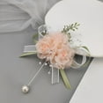 thumbnail image 6 of Hyasfey Wedding Bracelet Forest Style Breast Flower Faux Peral Tassel Bow Fake Floral Decor Wrist Flower Wedding Party Prom Bridesmaid Bride Corsage, 6 of 8