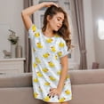 thumbnail image 3 of Disketp Yellow Rubber Duck para Camisón Corto de Manga Corta para Mujeres, Camisón Cómodo con Escote Redondo, Bonito y Confortable, 3 of 6
