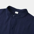 thumbnail image 6 of Zylarhe Men T Shirts Men's Fashion Autumn Winter Solid Color Stand Shirt Top Long Sleeve Cardigan Button Slim Fit Casual Shirt Top down Pajama, 6 of 9