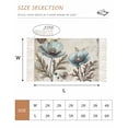 thumbnail image 2 of Teal Tulip Kitchen Runner Rug 2'x4', Vintage Spring Floral Summer Botanical Brown Washable Rug with Tassels, Non Slip Woven Cotton Bathroom Rugs Hallway Carpet for Foyer Bedroom Entry Back Door Decor, 2 of 9