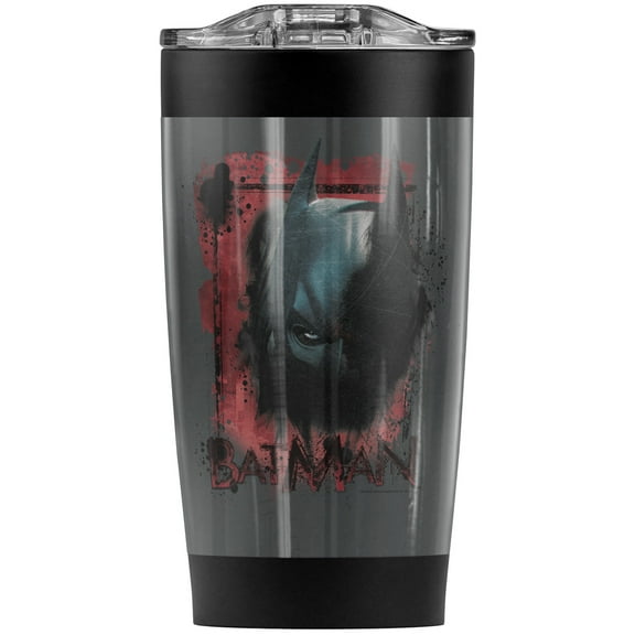 Batman Dark Knight Rises/Fear Me Stainless Steel Tumbler 20 oz Coffee Travel Mug/Cup, Vacuum Insulated & Double Wall with Leakproof Sliding Lid | Great for Hot Drinks and Cold Beverages
