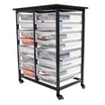 thumbnail image 2 of Luxor Mobile Bin Storage Unit - Double Row with 16 Small Clear Bins, 2 of 4