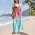 thumbnail image 2 of Women's Summer Ombre Gradient Jumpsuit, Casual Wide Leg Bib Overalls with Pockets, Loose Fit Sleeveless Boho Rompers Long Pants, 2 of 7
