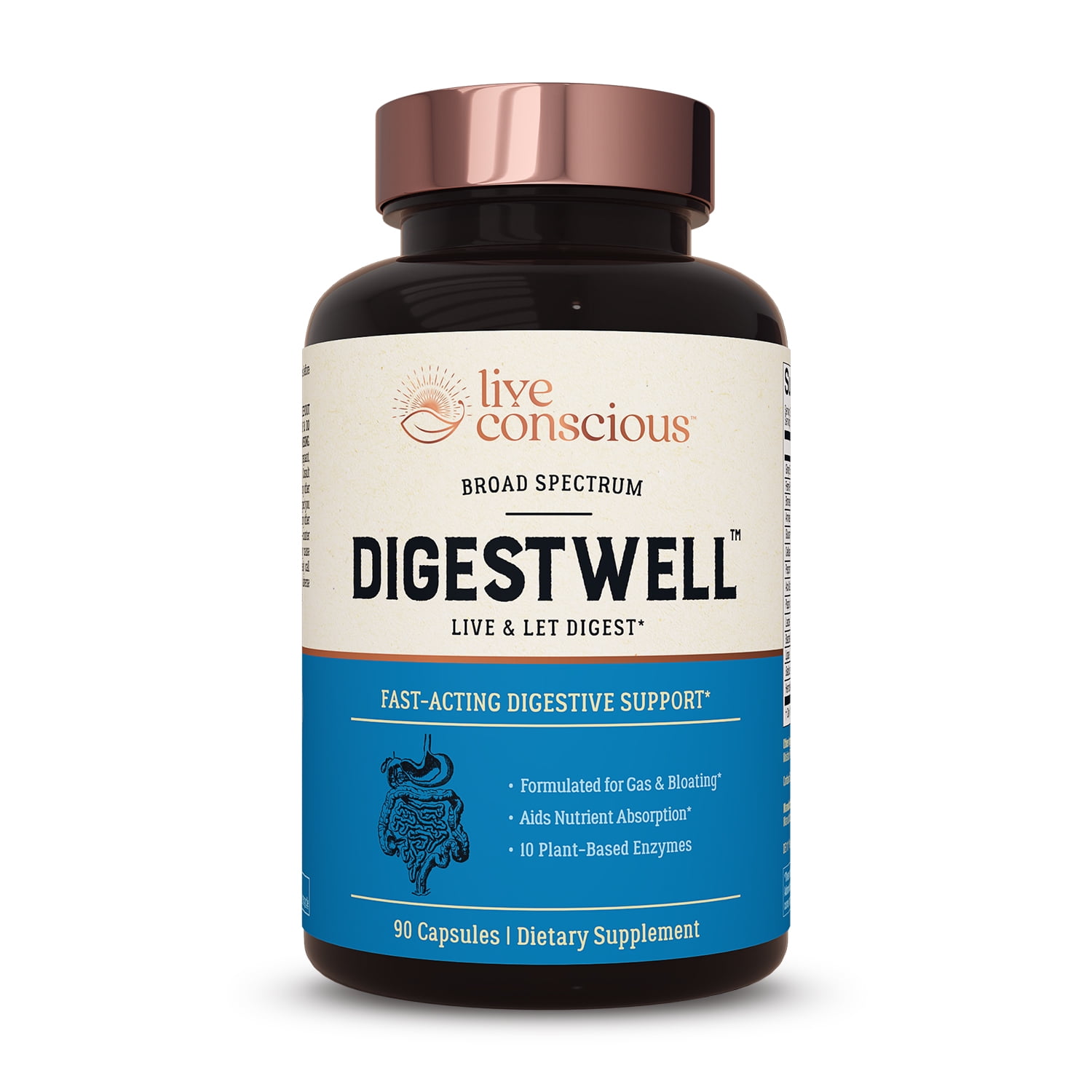 Live Conscious DigestWell Digestive Enzymes, Probiotic & Herbal Formula