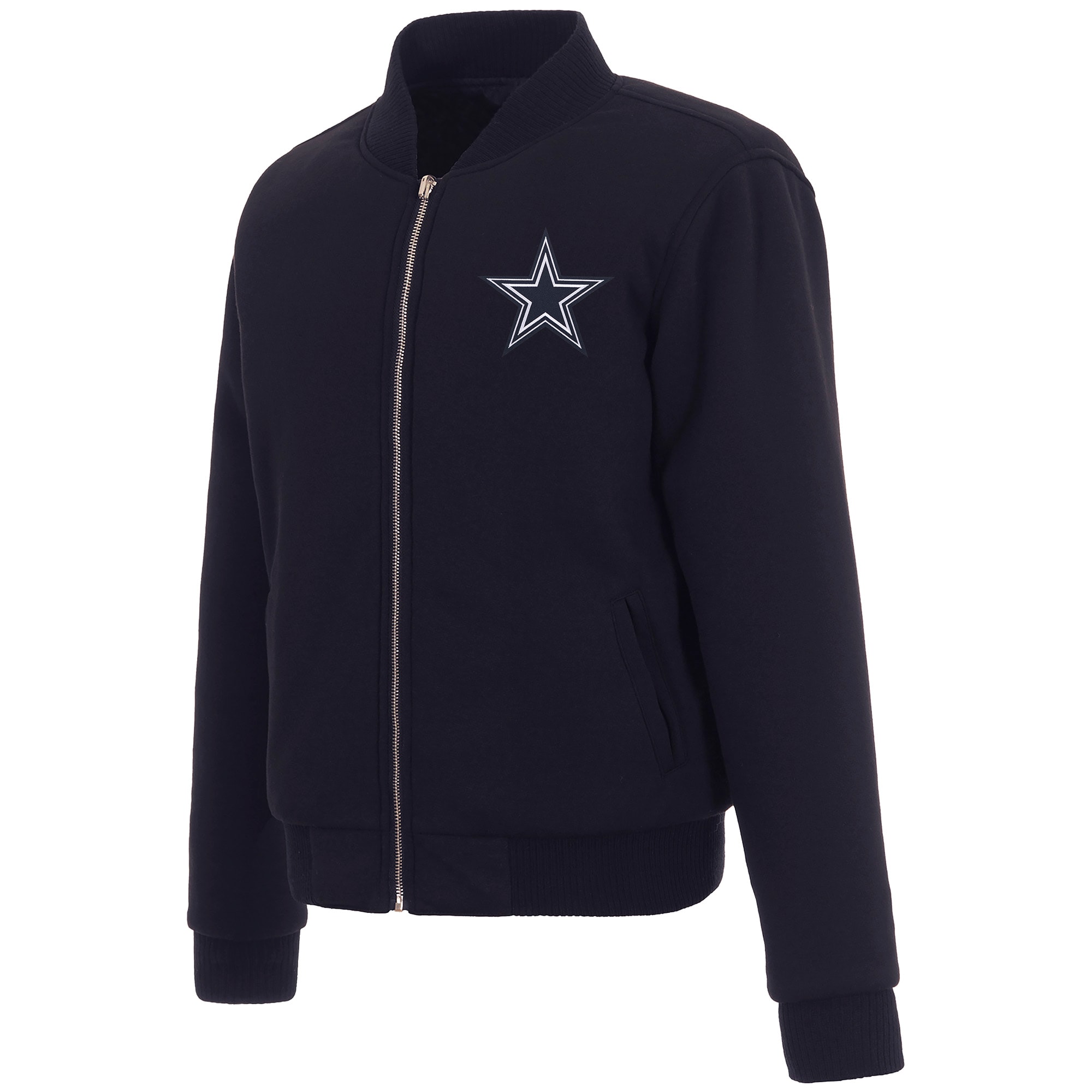 Women's JH Design Navy Dallas Cowboys Reversible Fleece Full-Zip Jacket - image 2 of 5